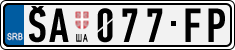License plate of Serbia, Cars
