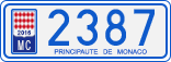 License plate of Monaco, Cars