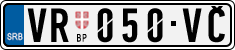 License plate of Serbia, Cars
