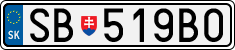 License plate of Slovakia, Cars