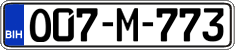 License plate of Bosnia and Herzegovina, Regular plates