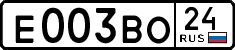 License plate Russia, Cars