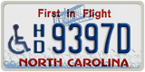 North Carolina, Vehicles for disabled persons (H/D 1234X)