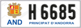 License plate of Andorra, Cars (A 1234)