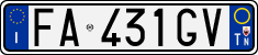 License plate of Italy, Cars (1994 year series)