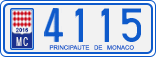 License plate of Monaco, Cars