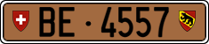 License plate of Switzerland, Except vehicles and snowmobiles (brown)