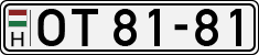 license plates of Hungary, Oldtimers (1990)