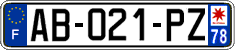 French license plate, SIV (ordinary)
