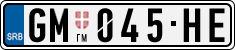 License plate of Serbia, Cars