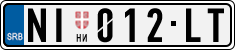 License plate of Serbia, Cars