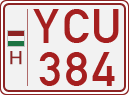license plates of Hungary, Slow vehicles (red) (1990)