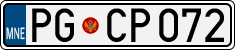 License plate of Montenegro, Cars