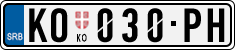 License plate of Serbia, Cars