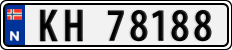 License plate of Norway, Cars