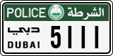 License plate of the UAE, Dubai, Police