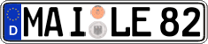 German license plate, Regular plates