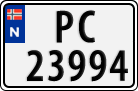 License plate of Norway, Cars