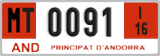 License plate of Andorra, Provisional (1234)