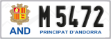 License plate of Andorra, Cars (A 1234)