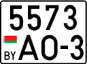 License plate Belarus, Cars (2004)