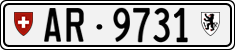 License plate of Switzerland, Cars