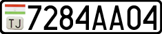 License plate of Tajikistan, Private owners (2009)