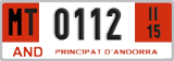 License plate of Andorra, Provisional (1234)