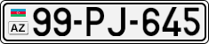 License plate of Azerbaijan, Cars