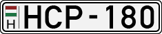 license plates of Hungary, Cars (1990)