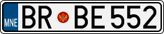 License plate of Montenegro, Cars