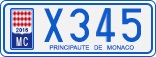 License plate of Monaco, Cars