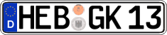 German license plate, Regular plates