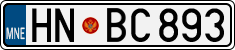 License plate of Montenegro, Cars
