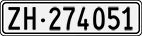 License plate of Switzerland, Cars