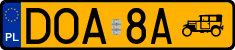 License plates of Poland, Oldtimers