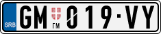 License plate of Serbia, Cars