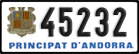 License plate of Andorra, Cars (1234(5))