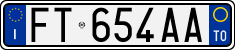 License plate of Italy, Cars (1994 year series)