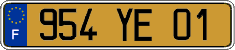 French license plate, FNI