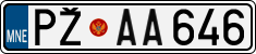 License plate of Montenegro, Cars