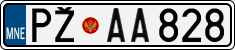 License plate of Montenegro, Cars