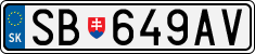 License plate of Slovakia, Cars