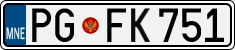 License plate of Montenegro, Cars