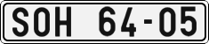 License plate of the Czech Republic, Cars (1960)