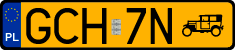 License plates of Poland, Oldtimers