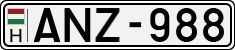 license plates of Hungary, Cars (1990)