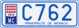 License plate of Monaco, Cars