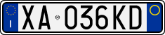 License plate of Italy, Cars (1994 year series)