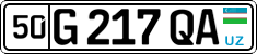 License plate of Uzbekistan, Private owners